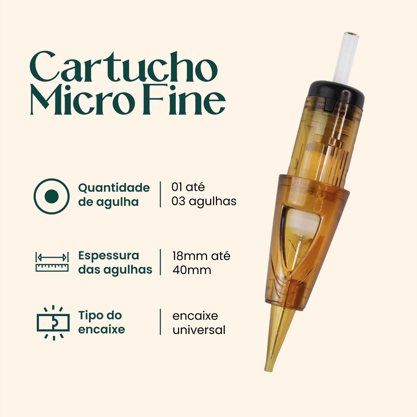 CARTUCHO MICRO FINE - 1 a 3 Agulhas - 20UND
